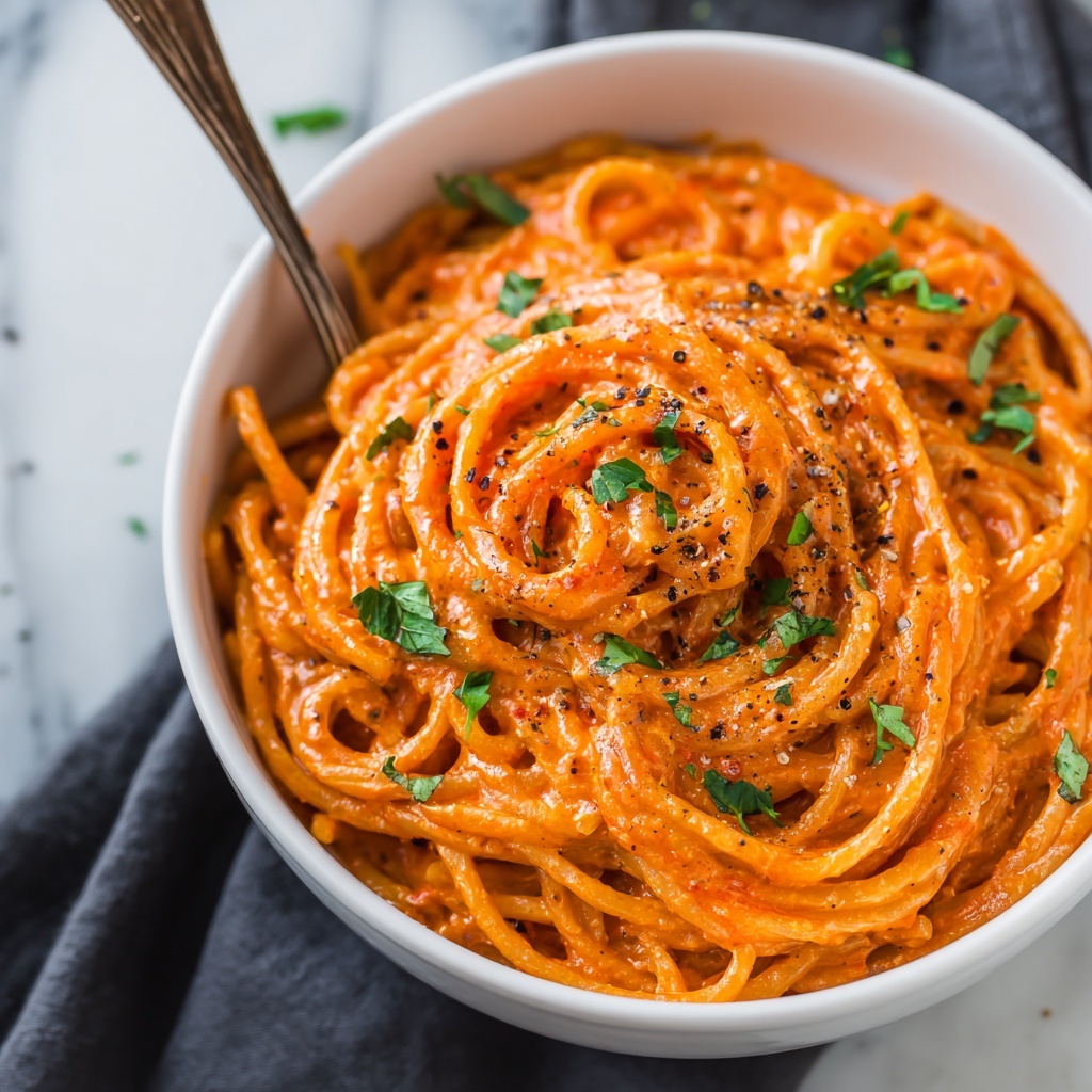 Creamy Red Pepper Alfredo Sauce Recipe - Recipe Image