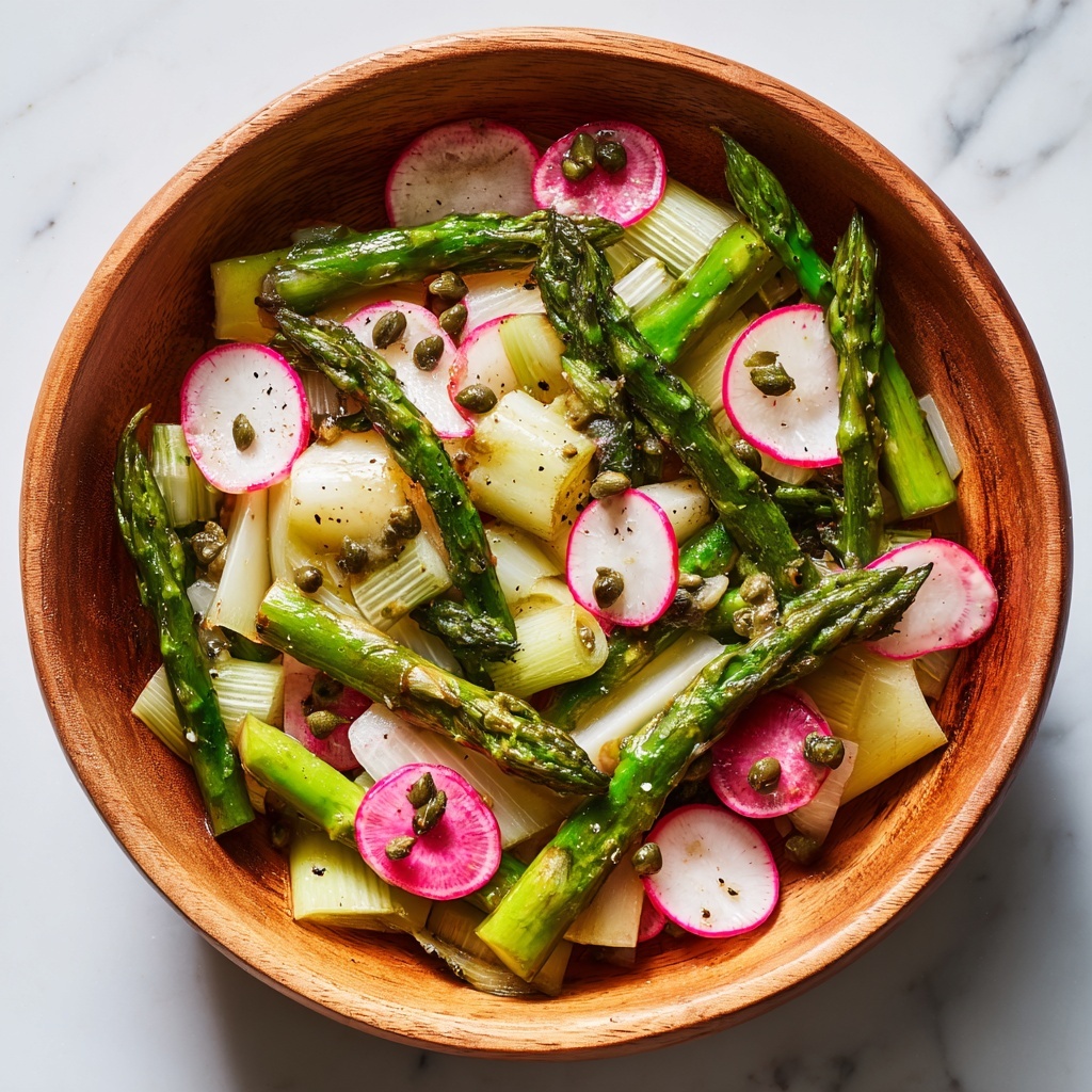 Asparagus and Radish Salad with Caper Vinaigrette Recipe - Recipe Image