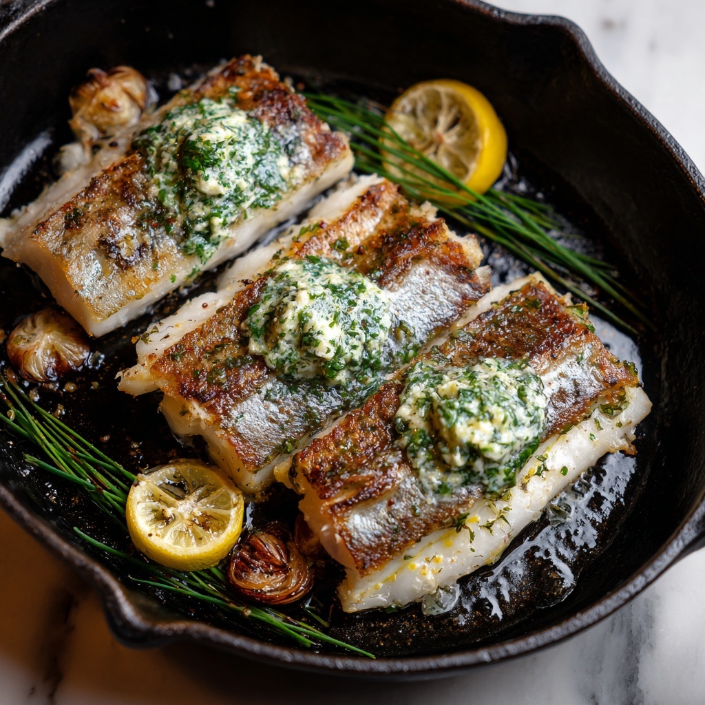 Pan-Roasted Sea Bass with Garlic Butter Recipe - Recipe Image