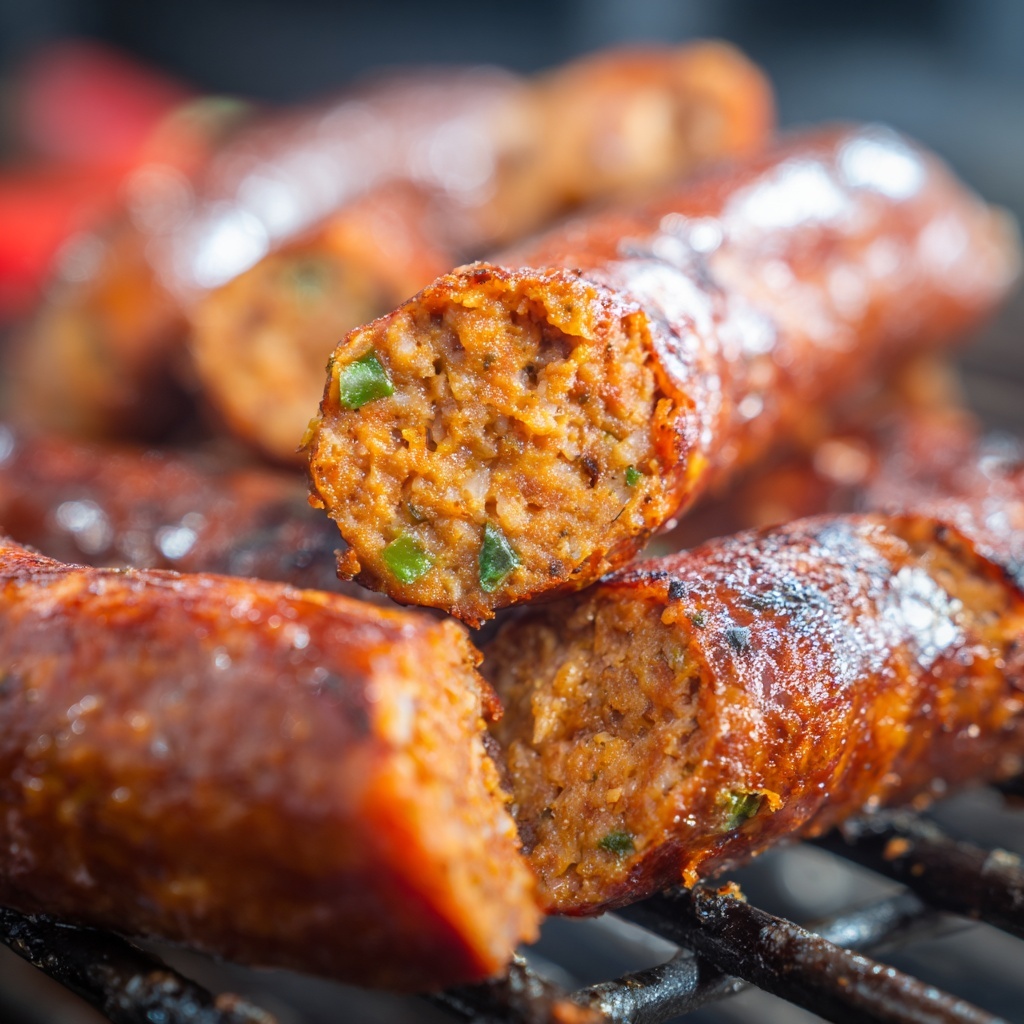 Roasted Red Pepper and Jalapeño Summer Sausage Recipe - Recipe Image
