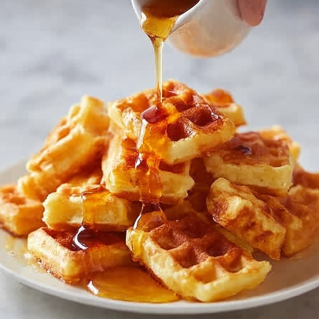 Cornbread Waffle Bites with Honey Butter Syrup Recipe - Recipe Image