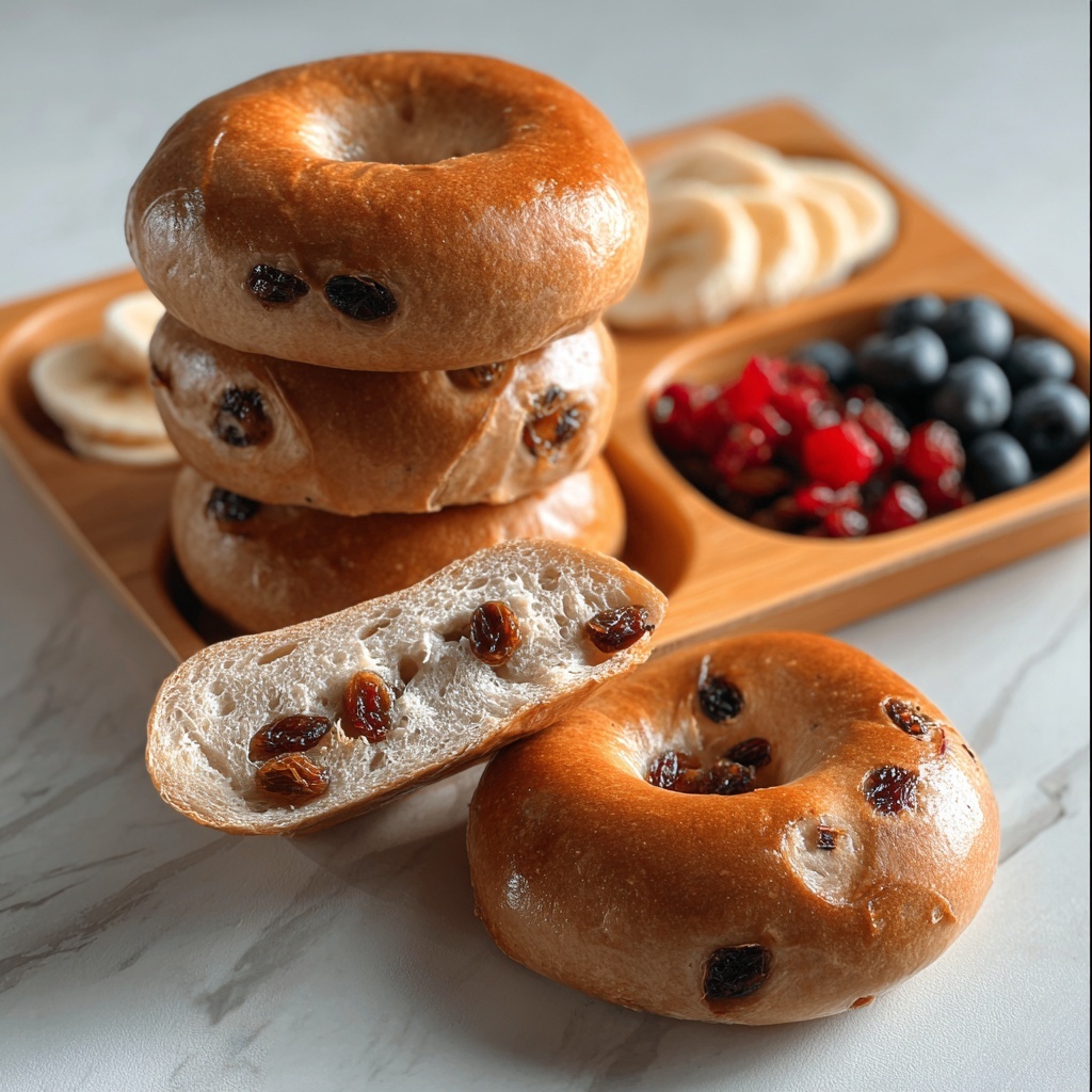 Cinnamon and Raisin Bagels Recipe - Recipe Image