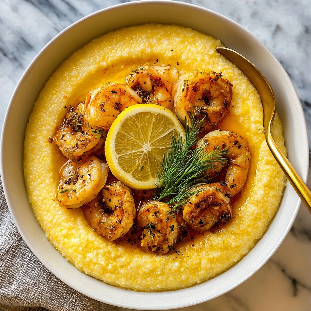 Honey Butter Cajun Shrimp with Smoked Gouda Grits Recipe - Recipe Image