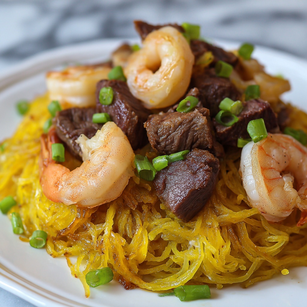 Steak Shrimp Noodles Recipe - Recipe Image
