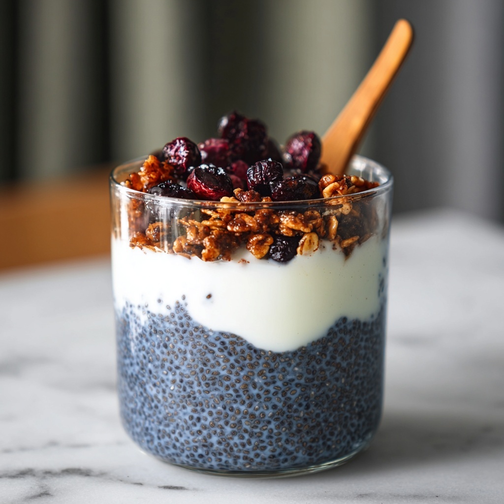 Butterfly Pea Chia Pudding Parfait Recipe - Recipe Image