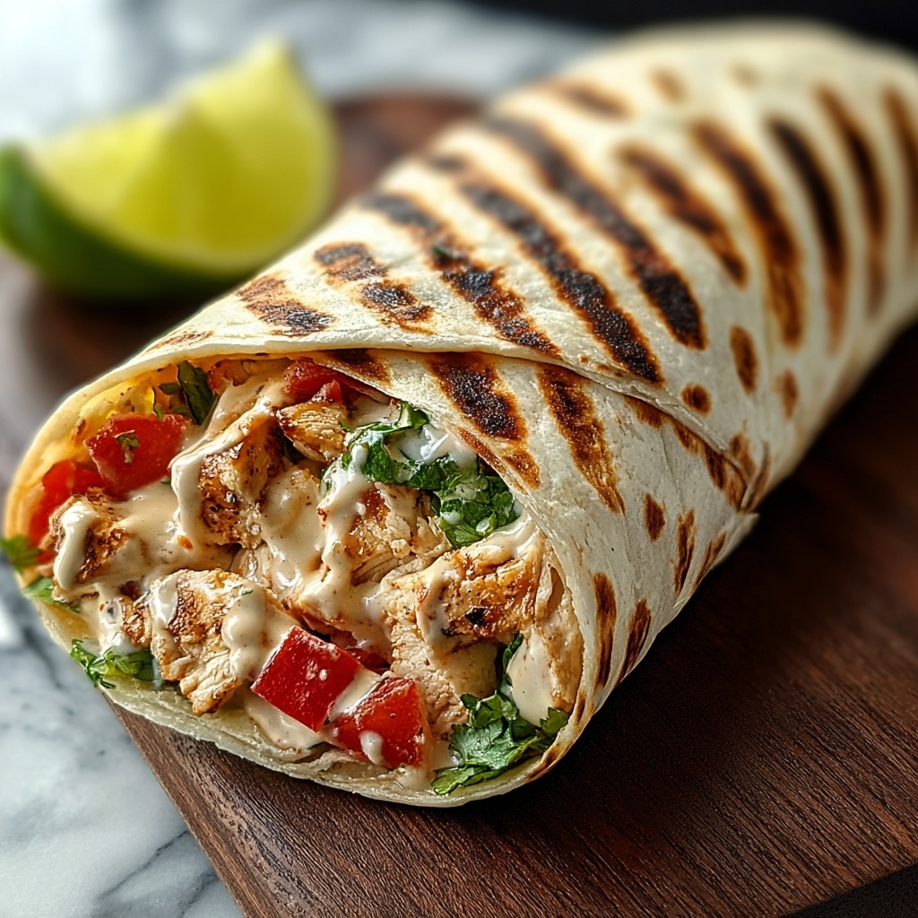 Chipotle Ranch Grilled Chicken Burrito Recipe - Recipe Image
