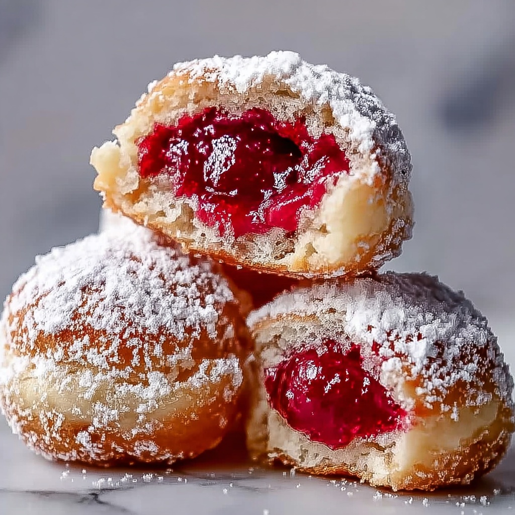 Raspberry Filled Almond Snowball Cookies Recipe - Recipe Image