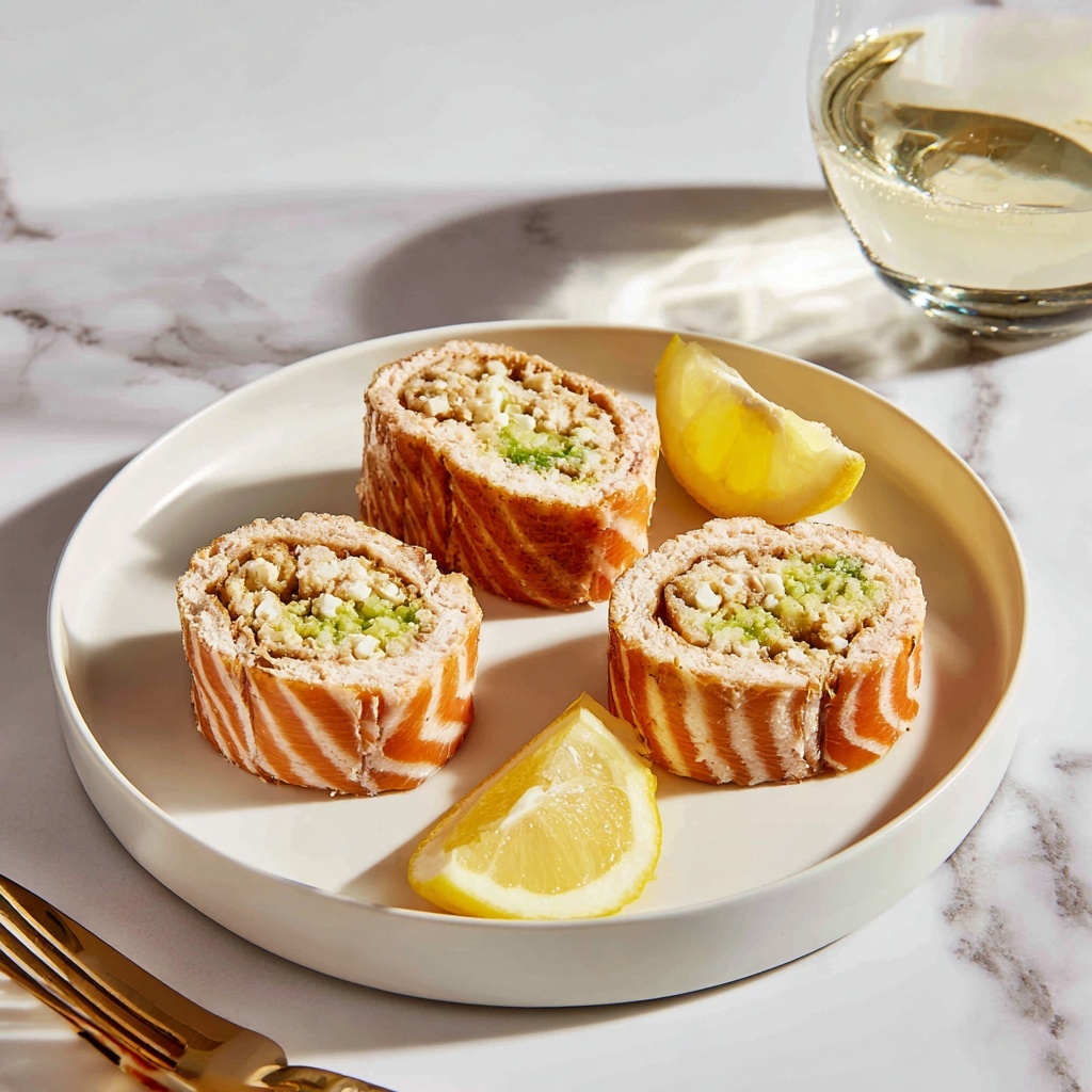 Stuffed Salmon Pinwheels Recipe - Recipe Image