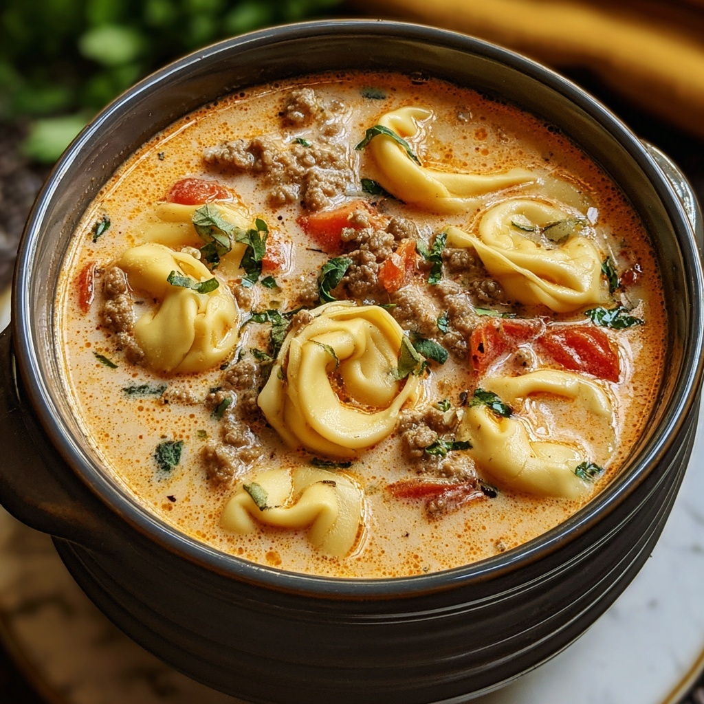 Slow Cooker Creamy Tortellini Soup Recipe - Recipe Image