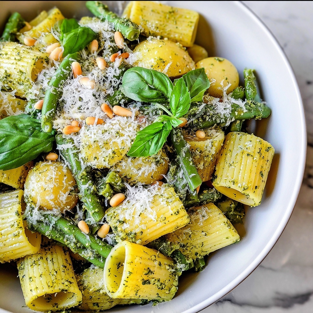 Pesto Pasta with Potatoes and Green Beans Recipe - Recipe Image