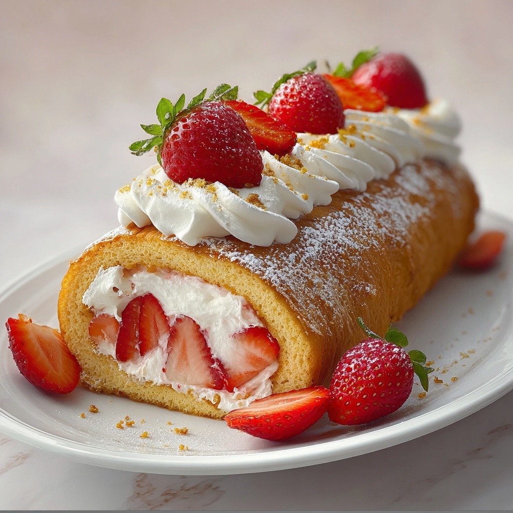 Strawberry Shortcake Roll Recipe - Recipe Image