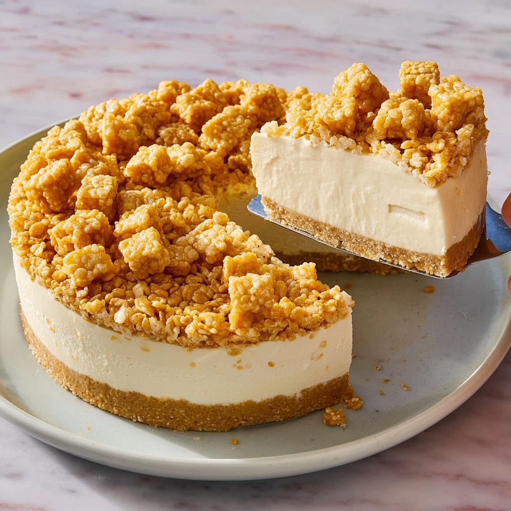 Rice Krispie Treat Cheesecake Recipe - Recipe Image