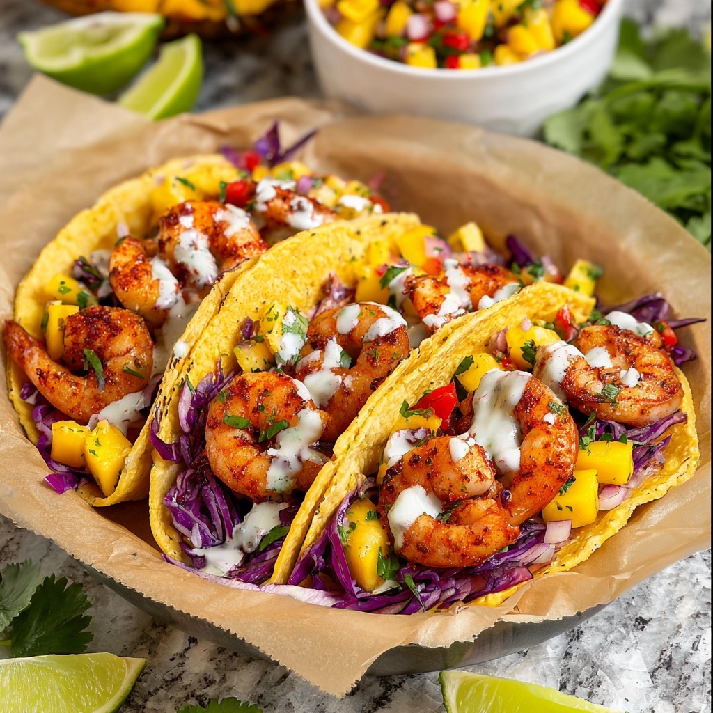 Spicy Shrimp Tacos with Mango Salsa Recipe - Recipe Image