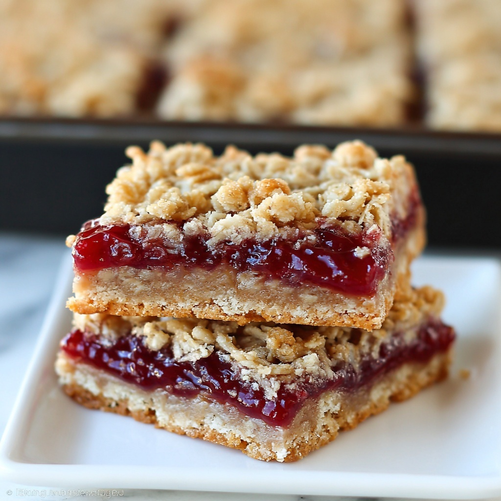 Strawberry Oatmeal Jam Bars Recipe - Recipe Image