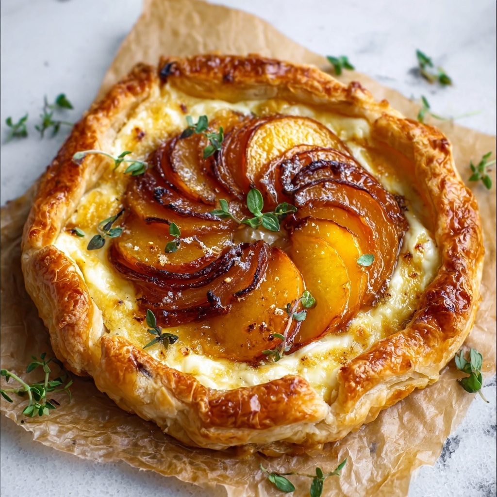 Golden Baked Brie with Caramelized Apples and Thyme Recipe - Recipe Image