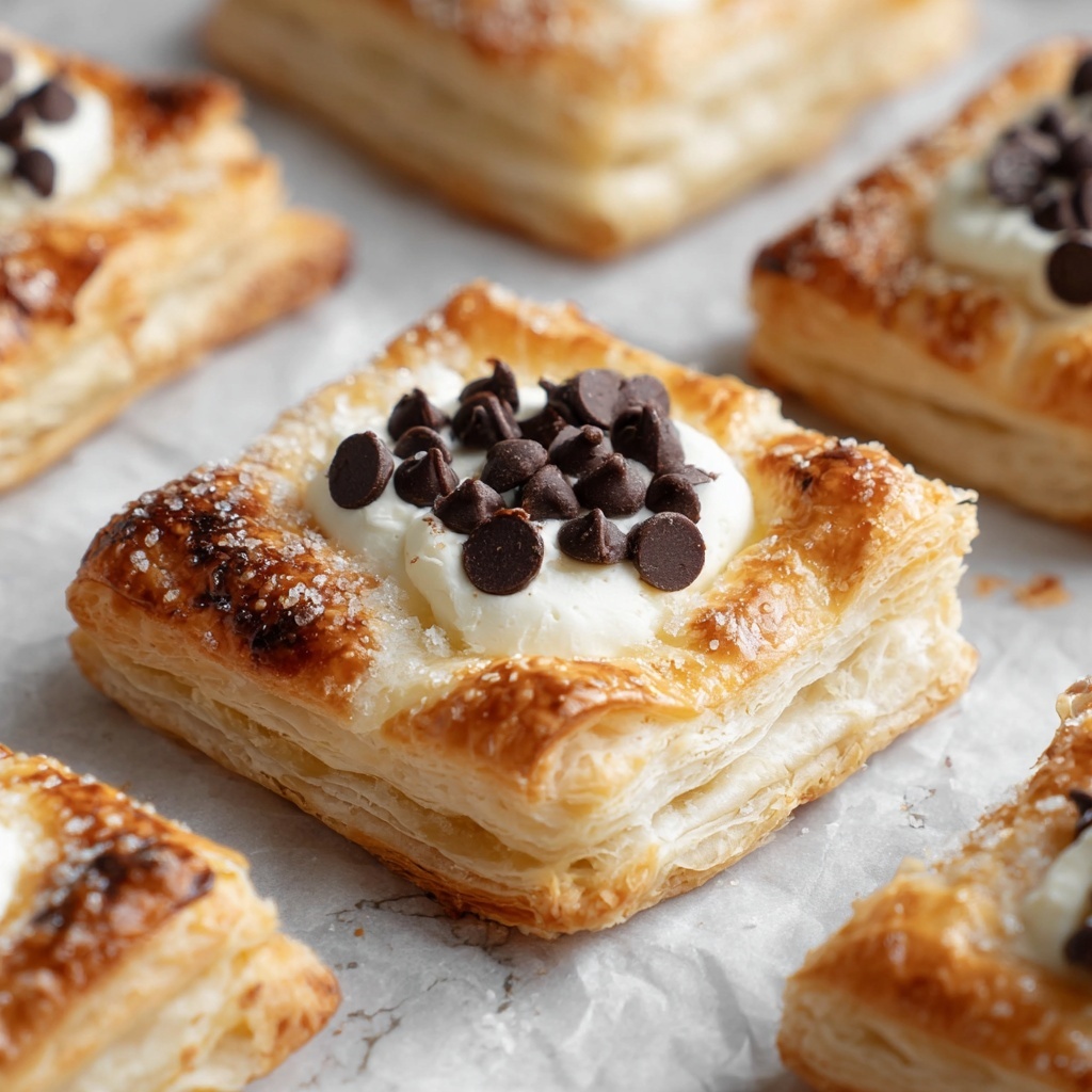 Ricotta Chocolate Chip Puff Pastry Squares Recipe - Recipe Image