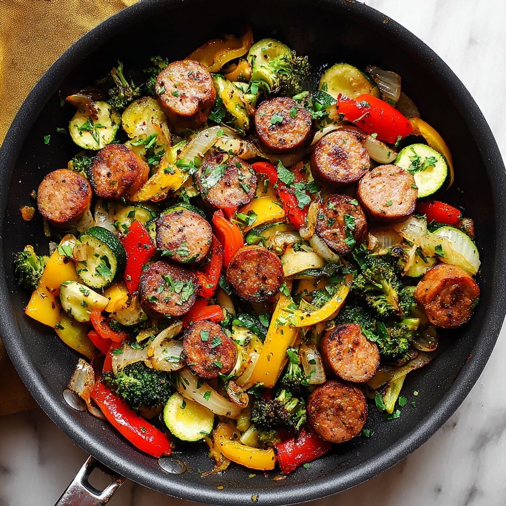 One Pan Sausage and Veggies Skillet Recipe - Recipe Image