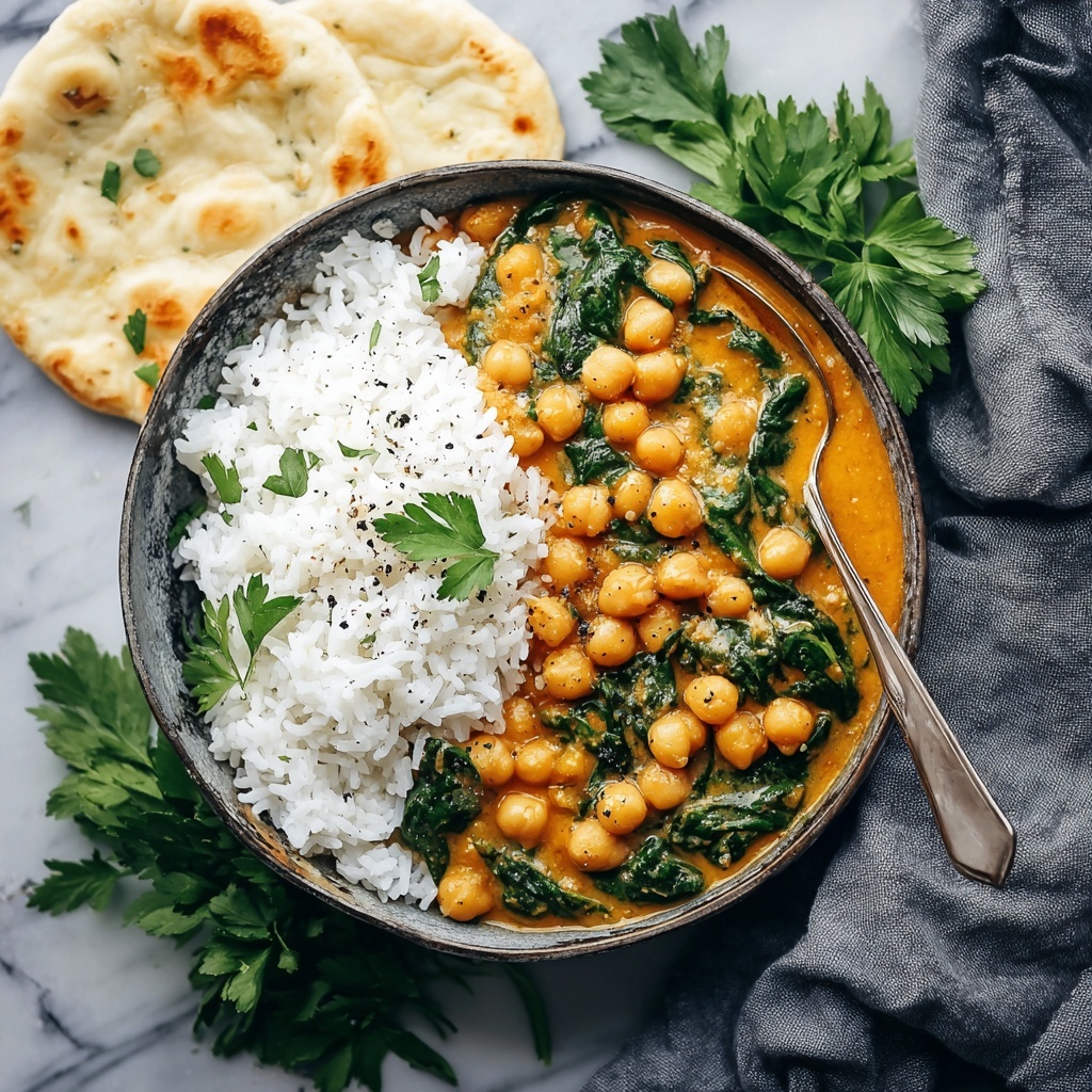 Chickpea Spinach Coconut Curry Recipe - Recipe Image