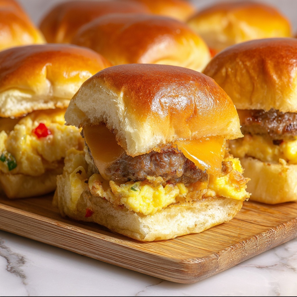 Hawaiian Roll Breakfast Sliders with Sausage, Egg & Cheese Recipe - Recipe Image
