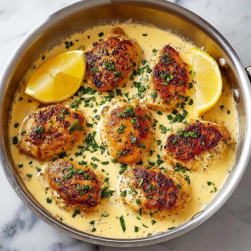 Garlic Parmesan Chicken in a Rich White Wine Cream Sauce Recipe - Recipe Image