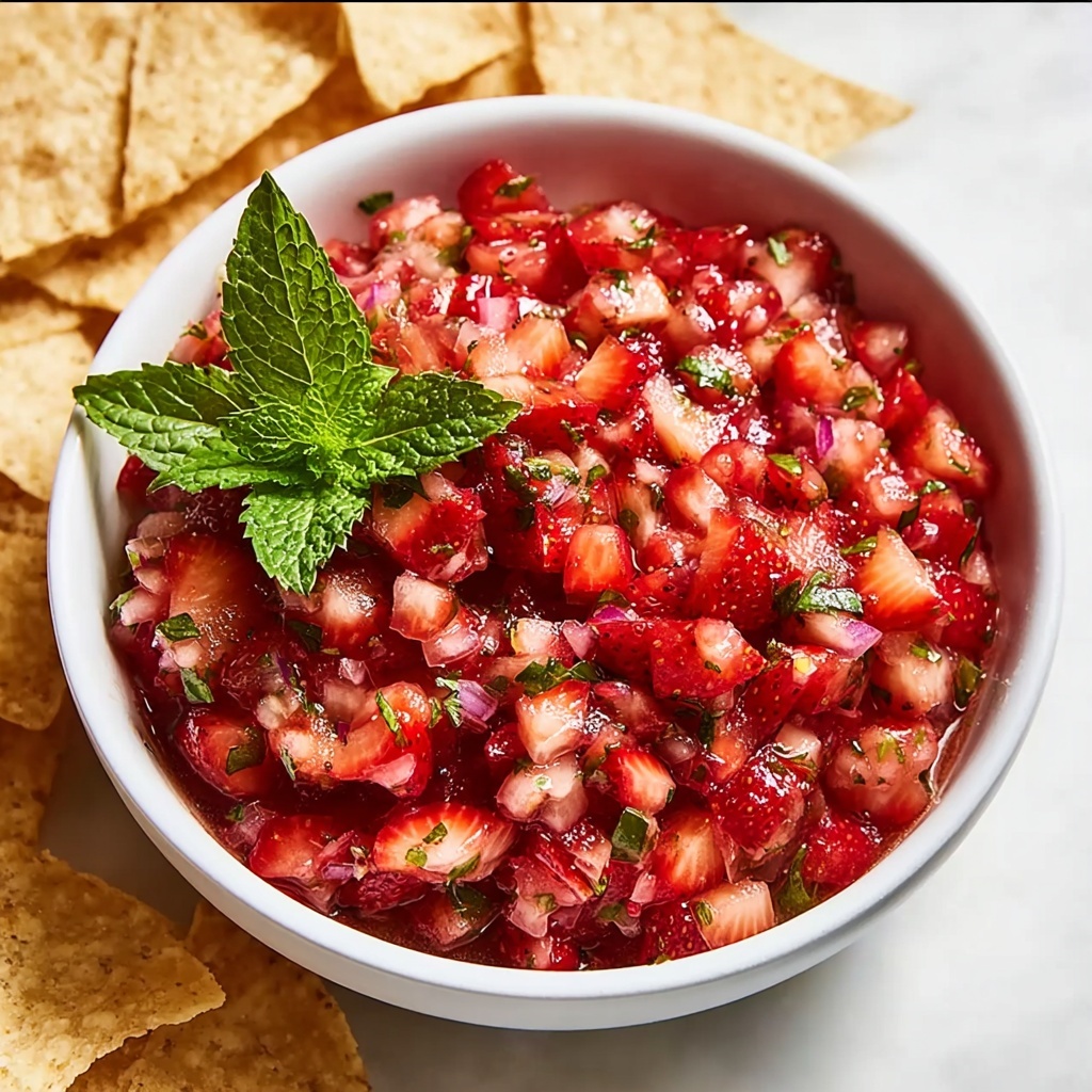 Dessert Strawberry Salsa with Cinnamon Chips Recipe - Recipe Image