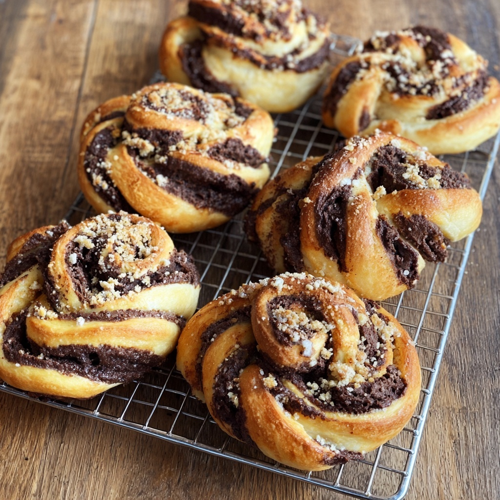 Nutella Halva Babka Buns Recipe - Recipe Image
