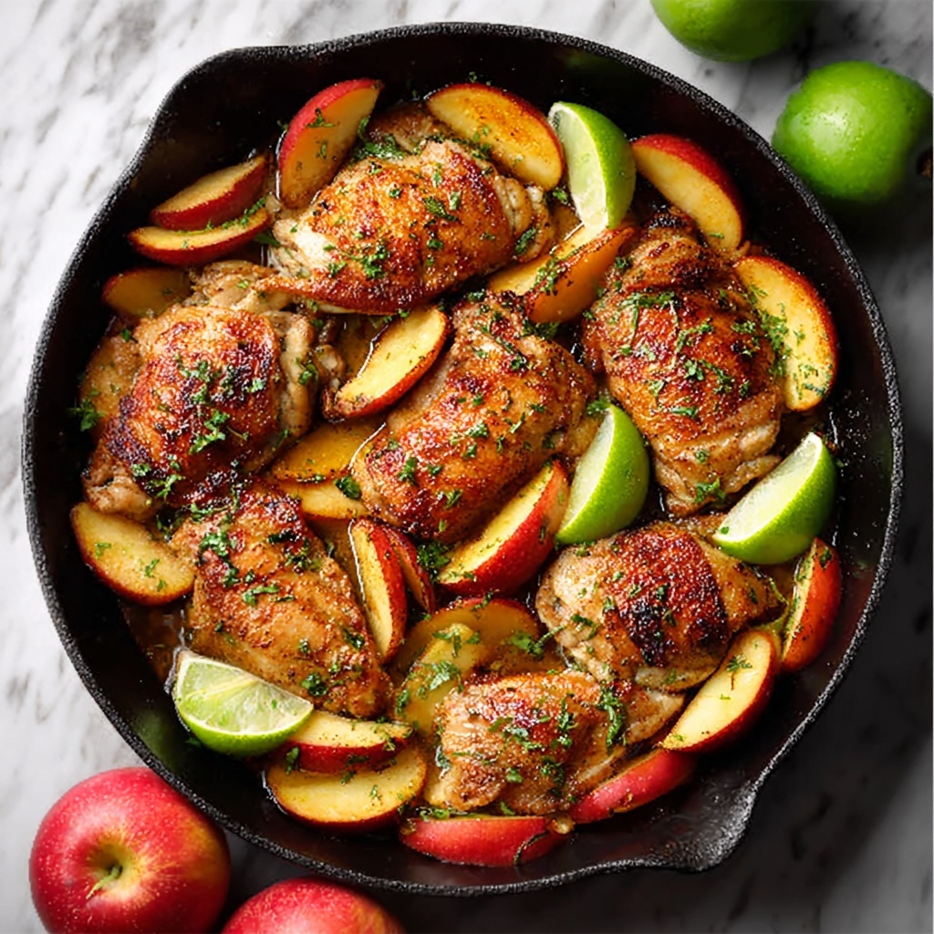 Chicken with Apples and Maple Lime Sauce Recipe - Recipe Image