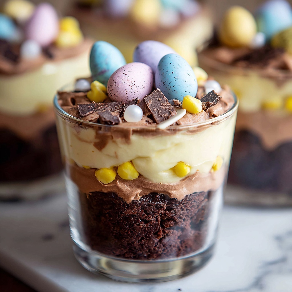 Mini Eggs Easter Brownie Parfaits Recipe - Recipe Image