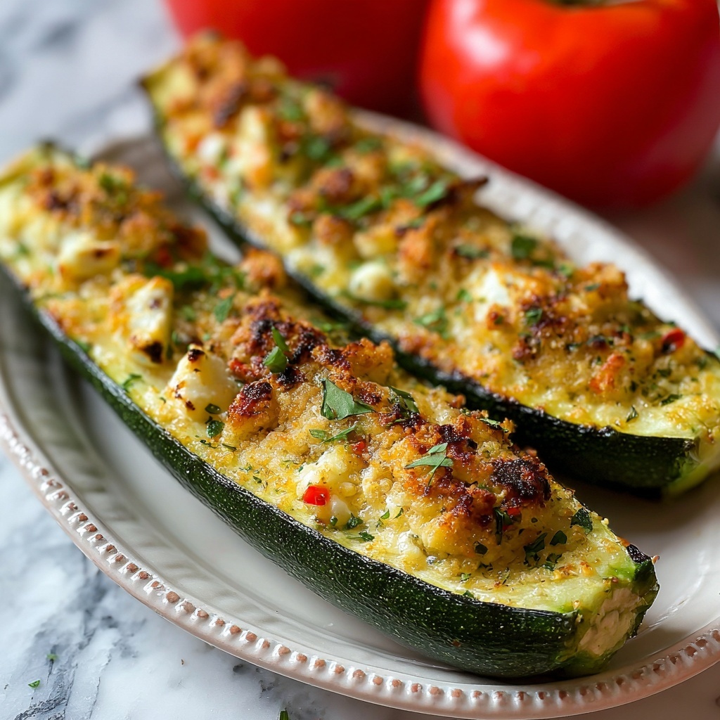 Mediterranean Stuffed Zucchini Recipe - Recipe Image