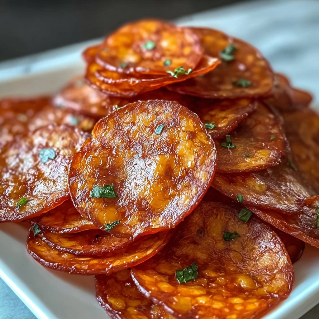 Keto Pepperoni Cheese Crisps: A Delicious Low-Carb Snack Recipe - Recipe Image