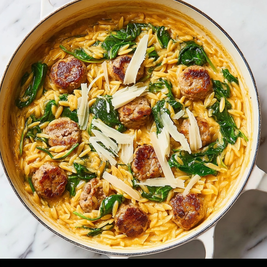 One Pan Chicken Sausage and Orzo Recipe - Recipe Image