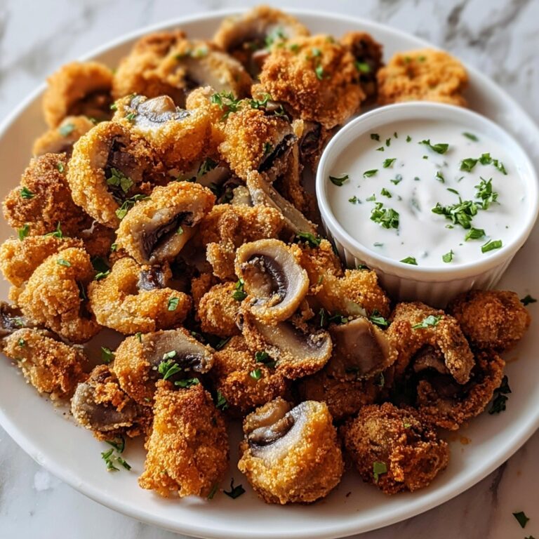 Crispy Fried Mushrooms with Cool Ranch Dip Recipe
