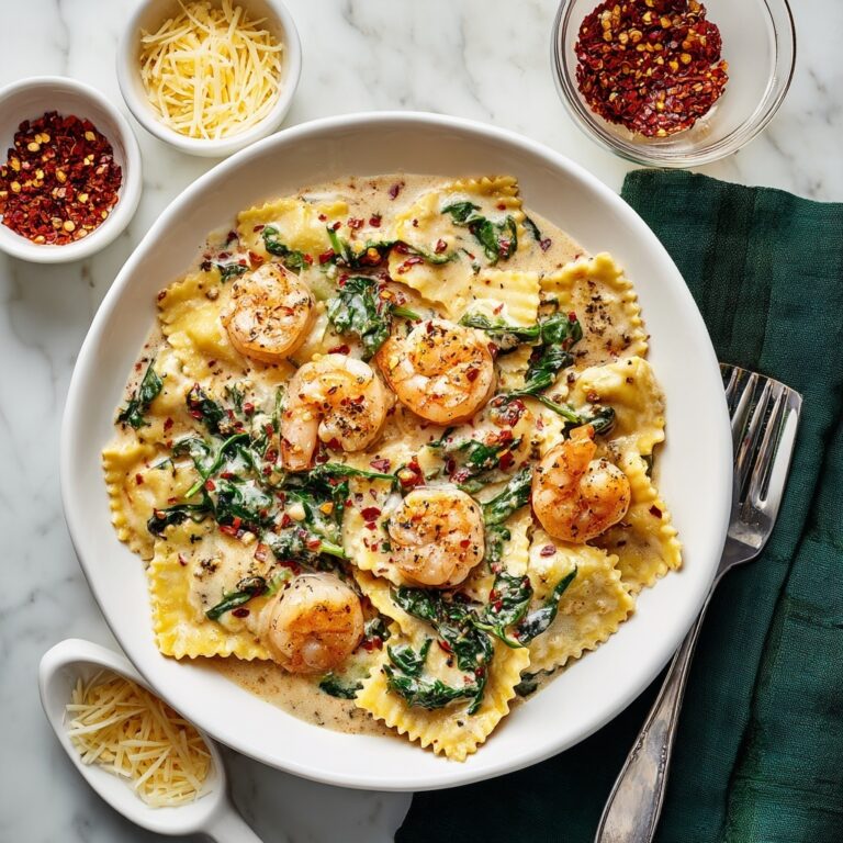 Shrimp Ravioli in Creamy Garlic Sauce Recipe