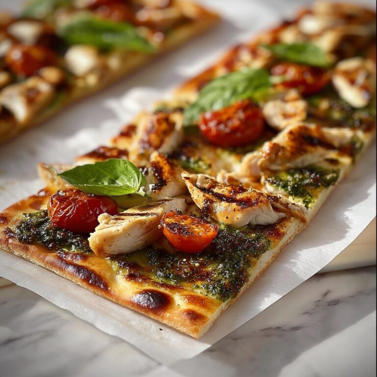 Pesto Chicken Flatbread Recipe