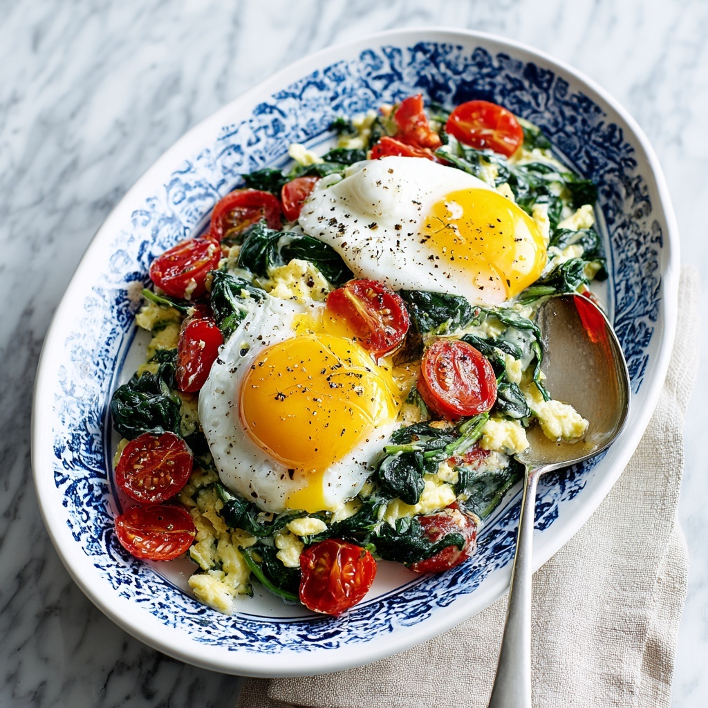 Egg White Scramble with Spinach and Tomatoes Recipe - Recipe Image