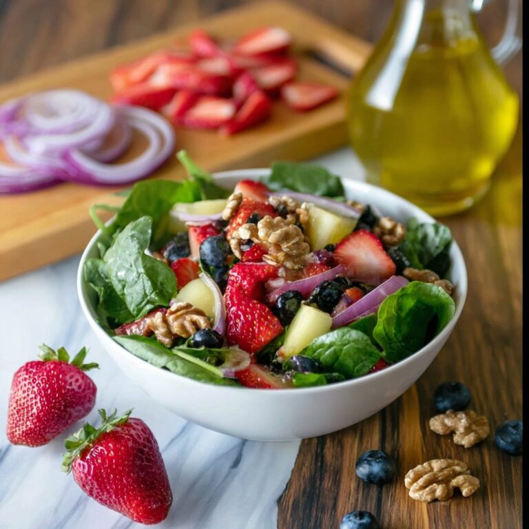 Spinach and Fruit Salad with Walnuts & Lemon Dressing Recipe