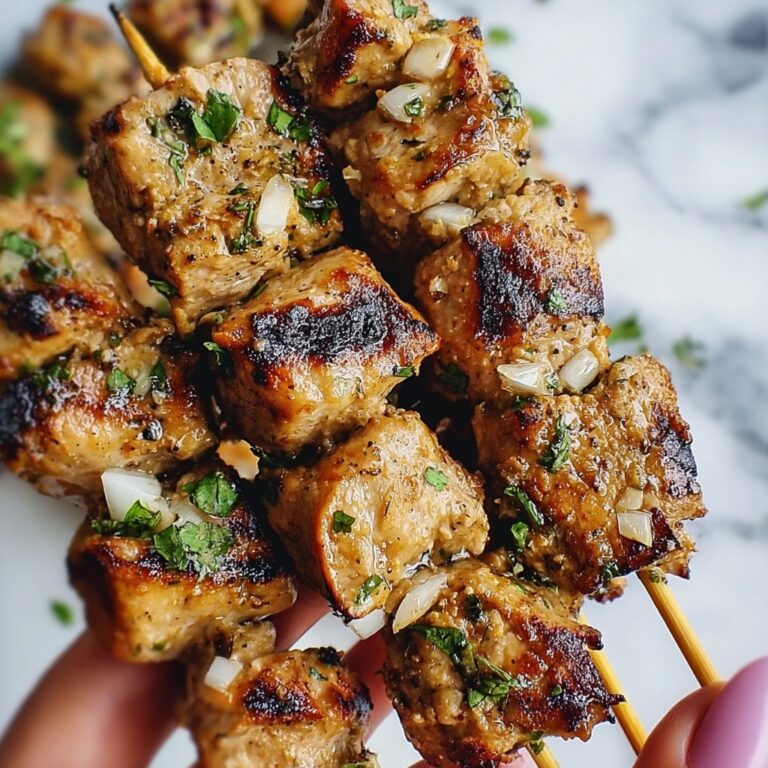 Air Fryer Garlic Parmesan Chicken Skewers Recipe