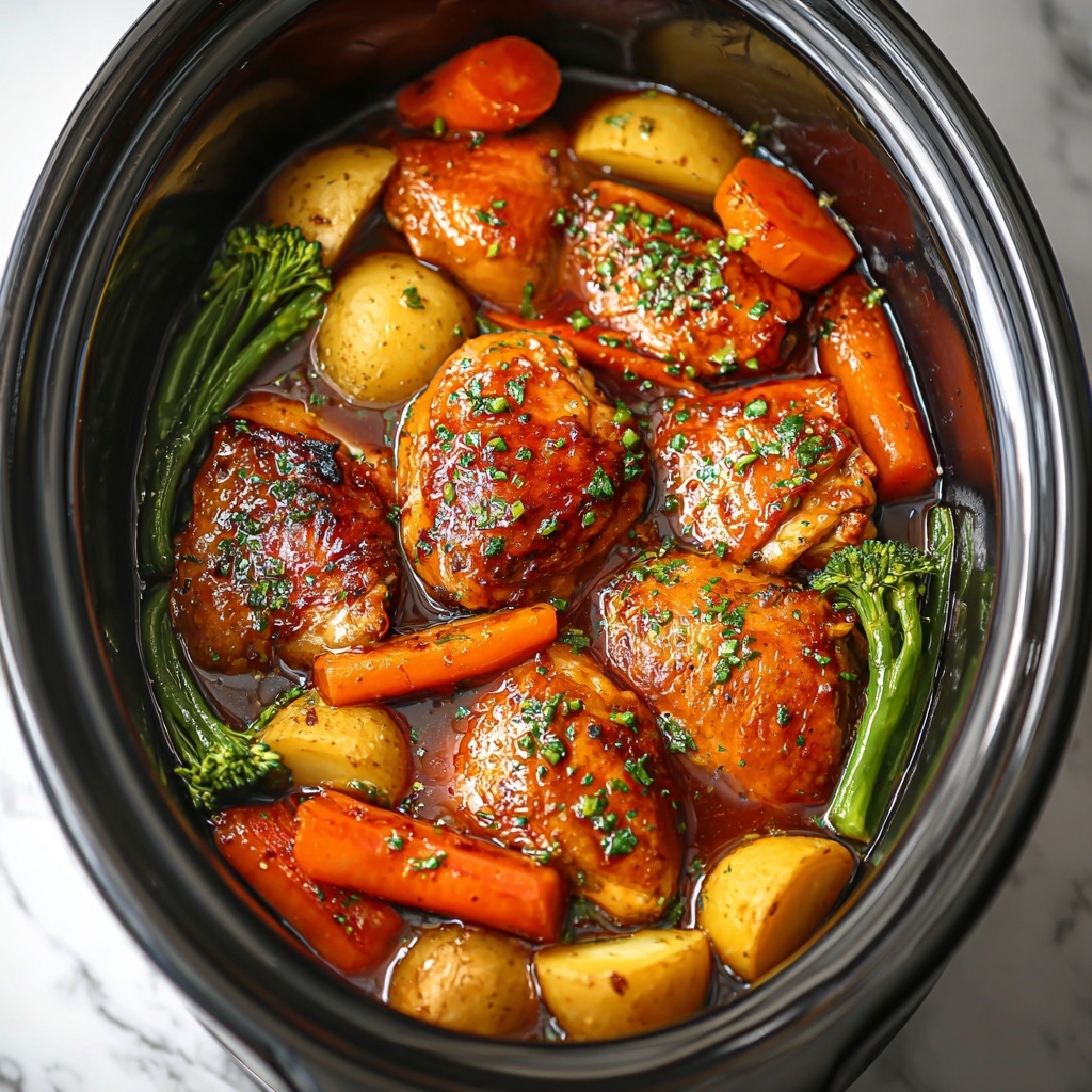 Slow Cooker Honey Garlic Chicken Recipe - Recipe Image