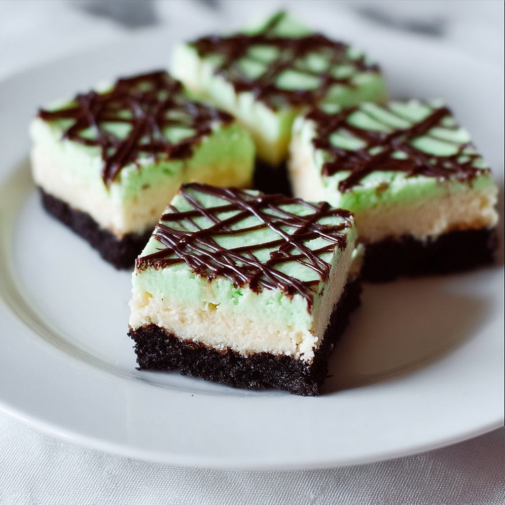Grasshopper Cheesecake Bars Recipe - Recipe Image