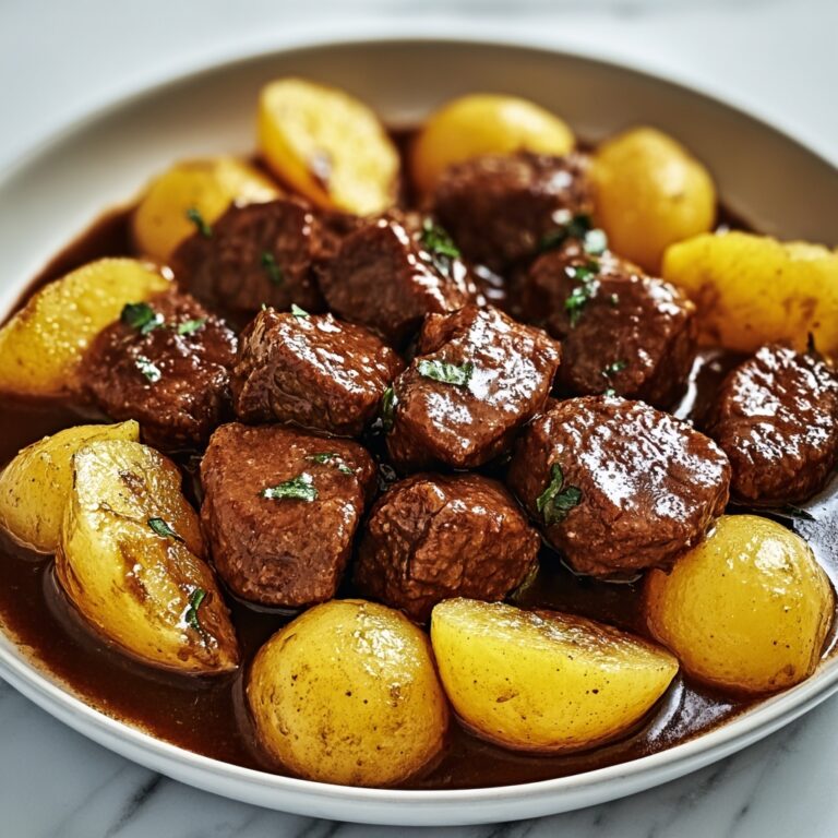 Slow Cooker Garlic Butter Beef Bites & Potatoes Recipe