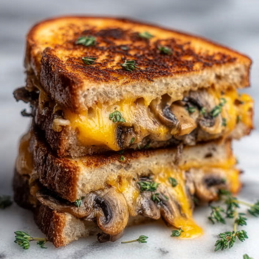 Garlic Mushroom Grilled Cheese Recipe - Recipe Image