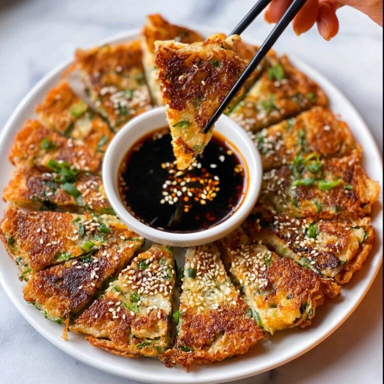 Crispy Korean Vegetable Pancake with Dipping Sauce Recipe