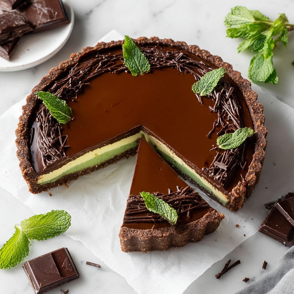 Vegan Mint Chocolate Tart Recipe - Recipe Image