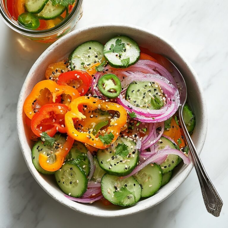 Pickled Cucumber, Onion, and Bell Pepper Salad Recipe