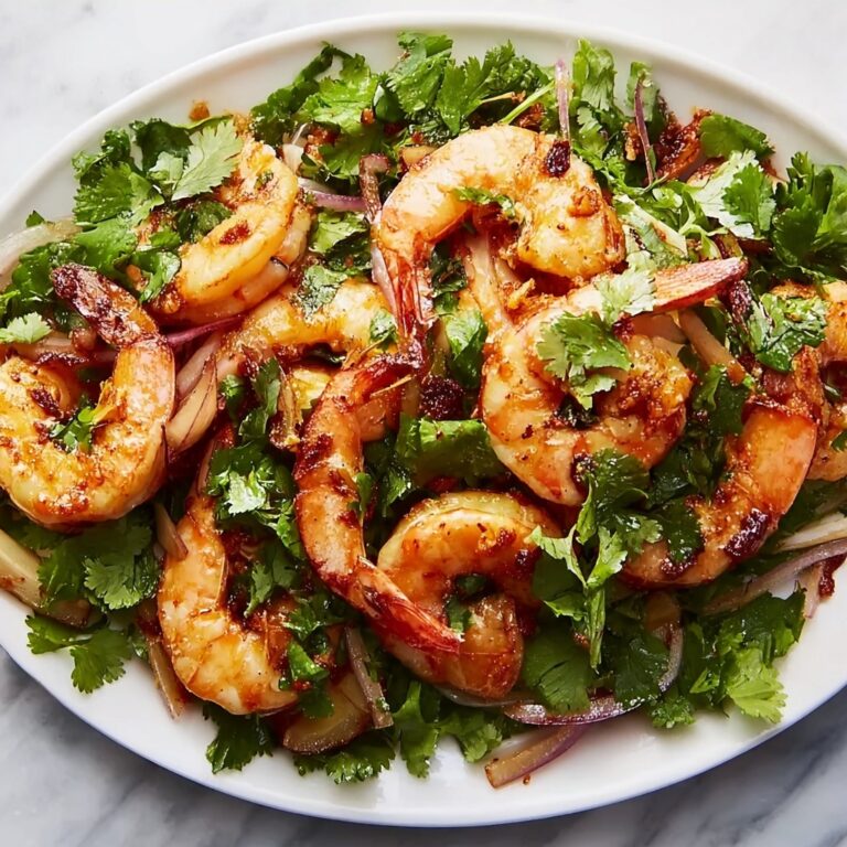 Cilantro Salad with Shallots and Shrimp Recipe