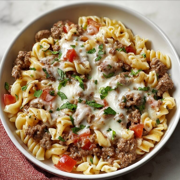 Loaded Cheeseburger Alfredo Pasta Recipe