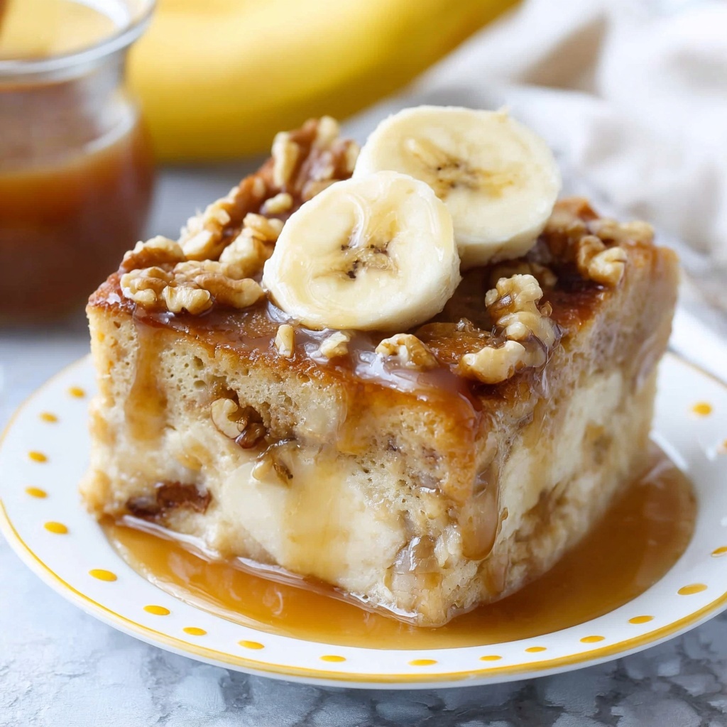 Banana Bread Pudding with Warm Brown Sugar Walnut Sauce Recipe - Recipe Image