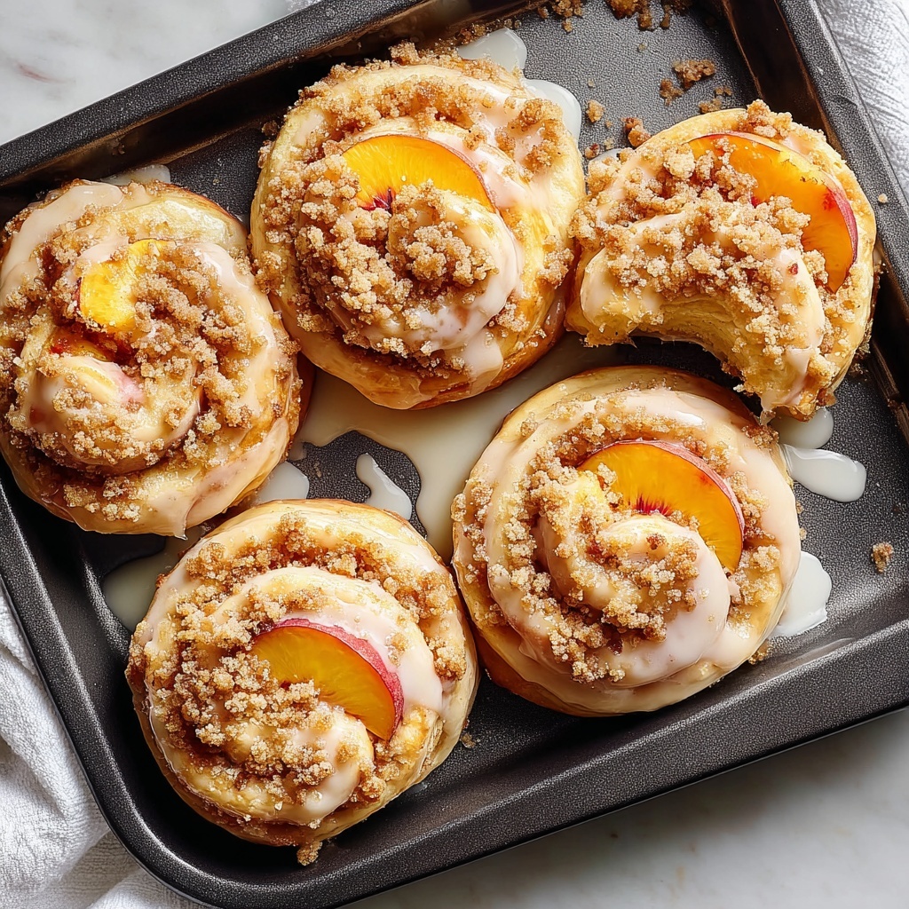 Peach Cobbler Cinnamon Rolls Recipe - Recipe Image