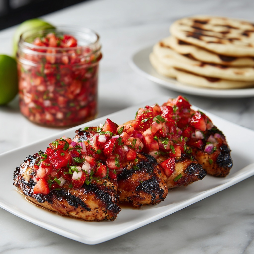 Cilantro Lime Grilled Chicken with Strawberry-Jalapeño Salsa Recipe - Recipe Image