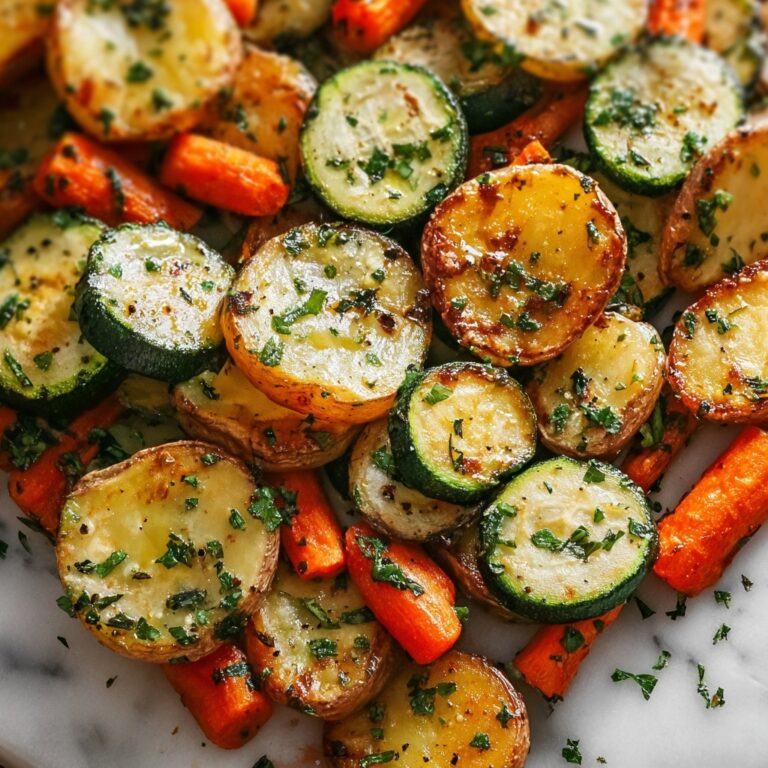 Garlic Herb Roasted Potatoes, Carrots, and Zucchini Recipe
